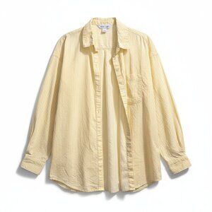 Old Navy Yellow Stripe Boyfriend Button Down Shirt Small